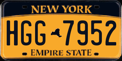 NY license plate HGG7952