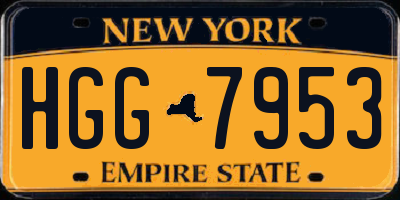 NY license plate HGG7953