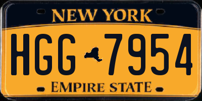 NY license plate HGG7954