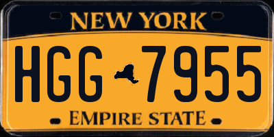 NY license plate HGG7955