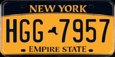 NY license plate HGG7957