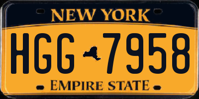 NY license plate HGG7958