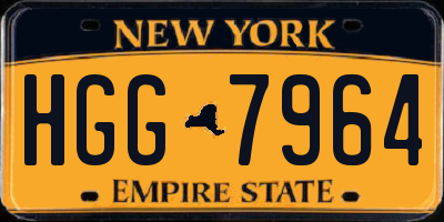 NY license plate HGG7964