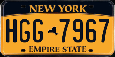 NY license plate HGG7967