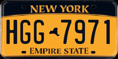 NY license plate HGG7971