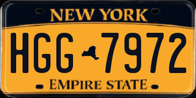 NY license plate HGG7972