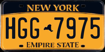 NY license plate HGG7975