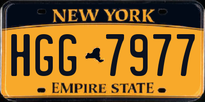 NY license plate HGG7977