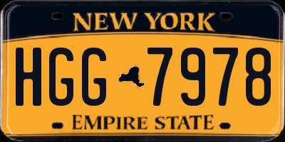 NY license plate HGG7978