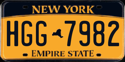 NY license plate HGG7982