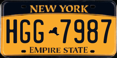 NY license plate HGG7987