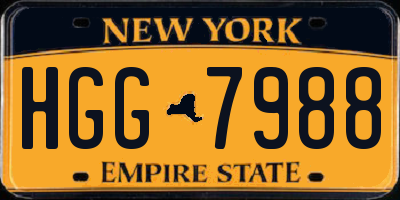 NY license plate HGG7988