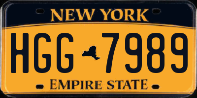 NY license plate HGG7989