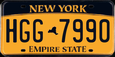 NY license plate HGG7990