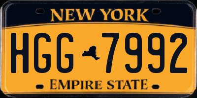 NY license plate HGG7992