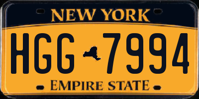 NY license plate HGG7994