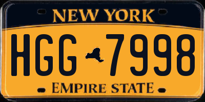 NY license plate HGG7998