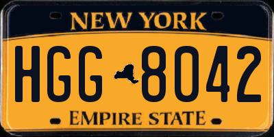 NY license plate HGG8042