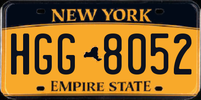 NY license plate HGG8052