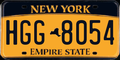 NY license plate HGG8054