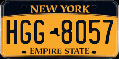 NY license plate HGG8057