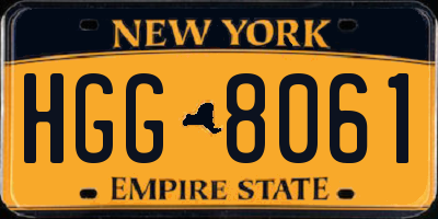 NY license plate HGG8061