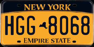NY license plate HGG8068