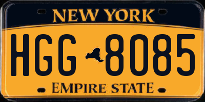 NY license plate HGG8085