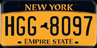 NY license plate HGG8097