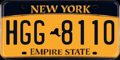 NY license plate HGG8110
