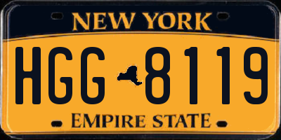 NY license plate HGG8119
