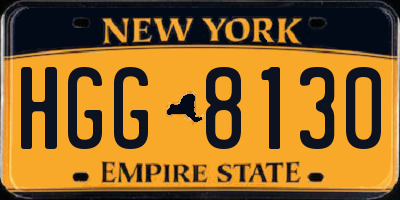 NY license plate HGG8130