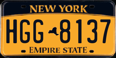 NY license plate HGG8137