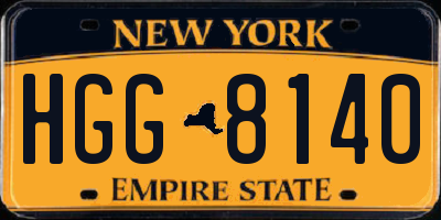 NY license plate HGG8140