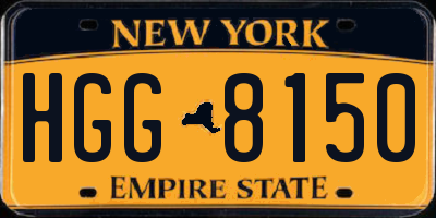 NY license plate HGG8150