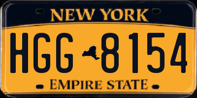 NY license plate HGG8154