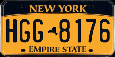 NY license plate HGG8176