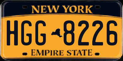 NY license plate HGG8226