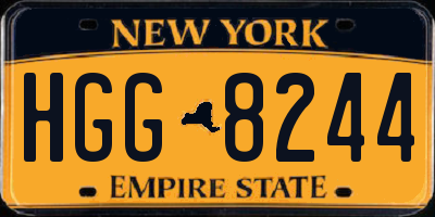 NY license plate HGG8244