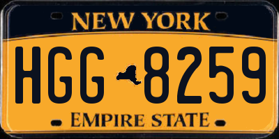 NY license plate HGG8259