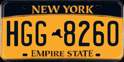 NY license plate HGG8260