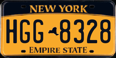 NY license plate HGG8328