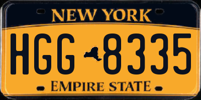 NY license plate HGG8335