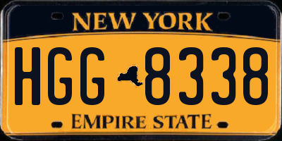 NY license plate HGG8338