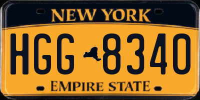NY license plate HGG8340