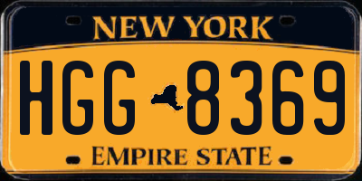 NY license plate HGG8369