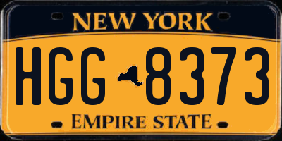 NY license plate HGG8373