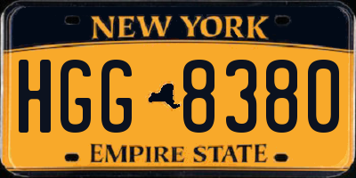NY license plate HGG8380