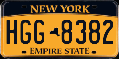NY license plate HGG8382
