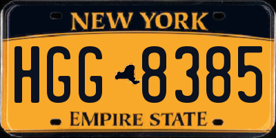 NY license plate HGG8385